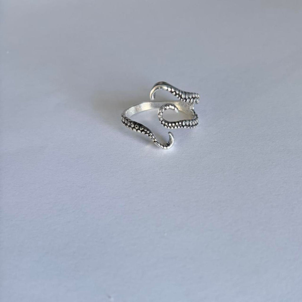 Silver Gothic Octopus Ring